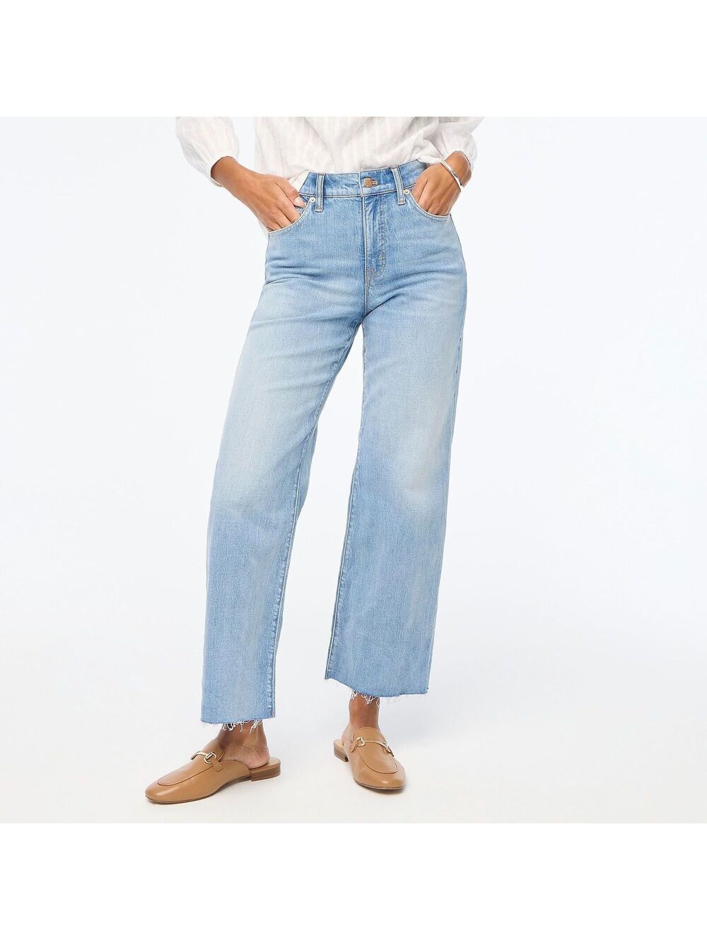 NWT J Crew Factory Wide-Leg Cropped Jean in All-Day Stretch - Size 25 MSRP $128
